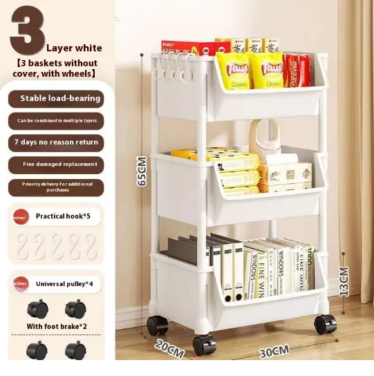 Household Multi-layer Storage Rack With Wheels