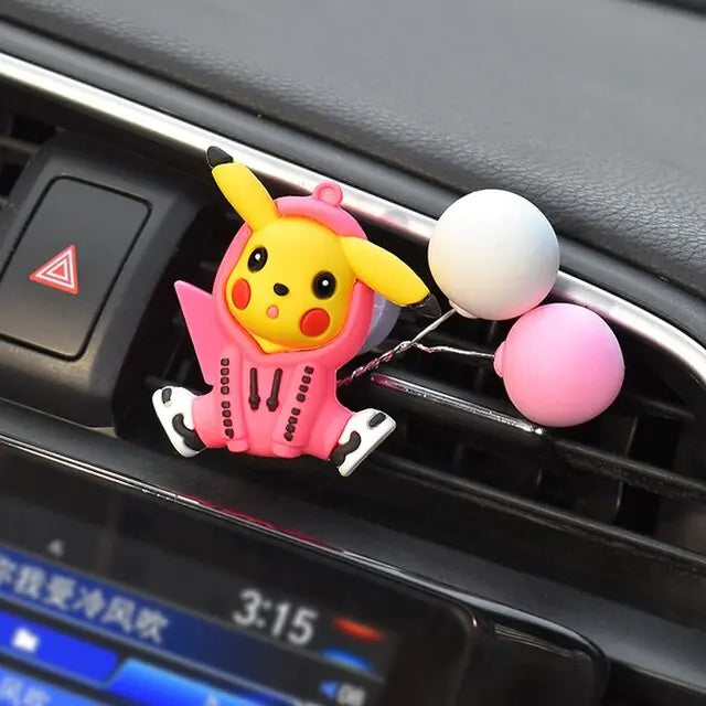 Pokemon Pikachu Car Aromatherapy Clip Cute Anime Doll Car