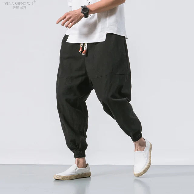 Men Kimono Haori Trousers