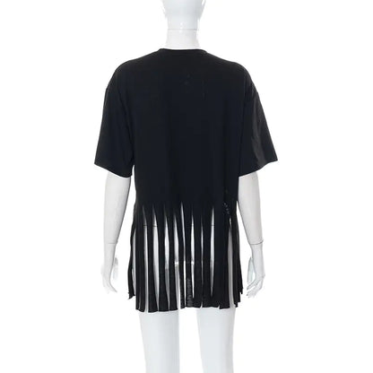 Graphic Print Tassel Tee