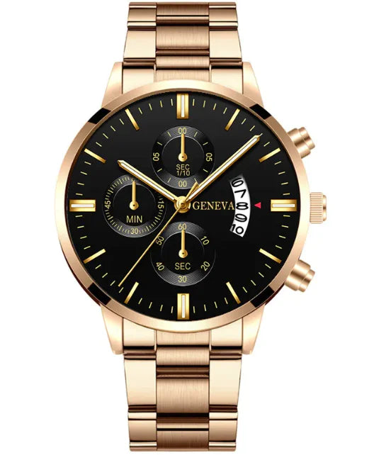 Men's Classic Triple Dial Quartz Watch