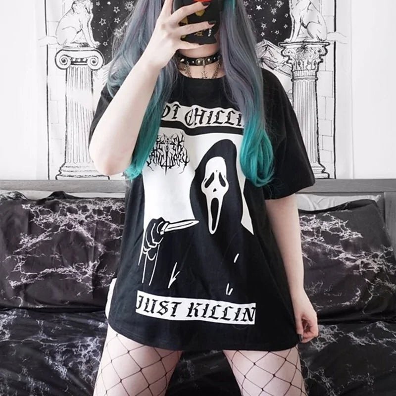 Grunge Black Tee Satanic Goth Witch Shirts